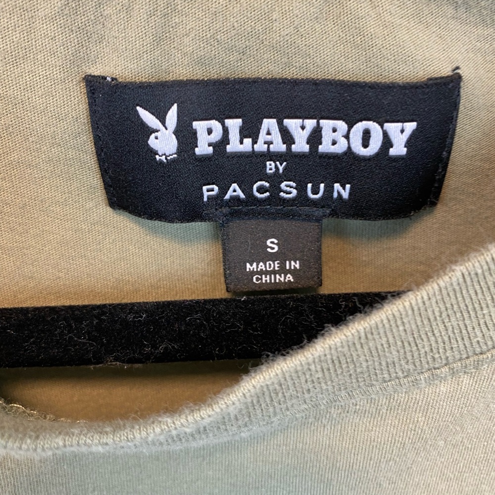 Playboy x Pacsun Long Sleeve Crewneck Graphic Bunny Tee Shirt Green Unisex Small - Picture 3 of 6